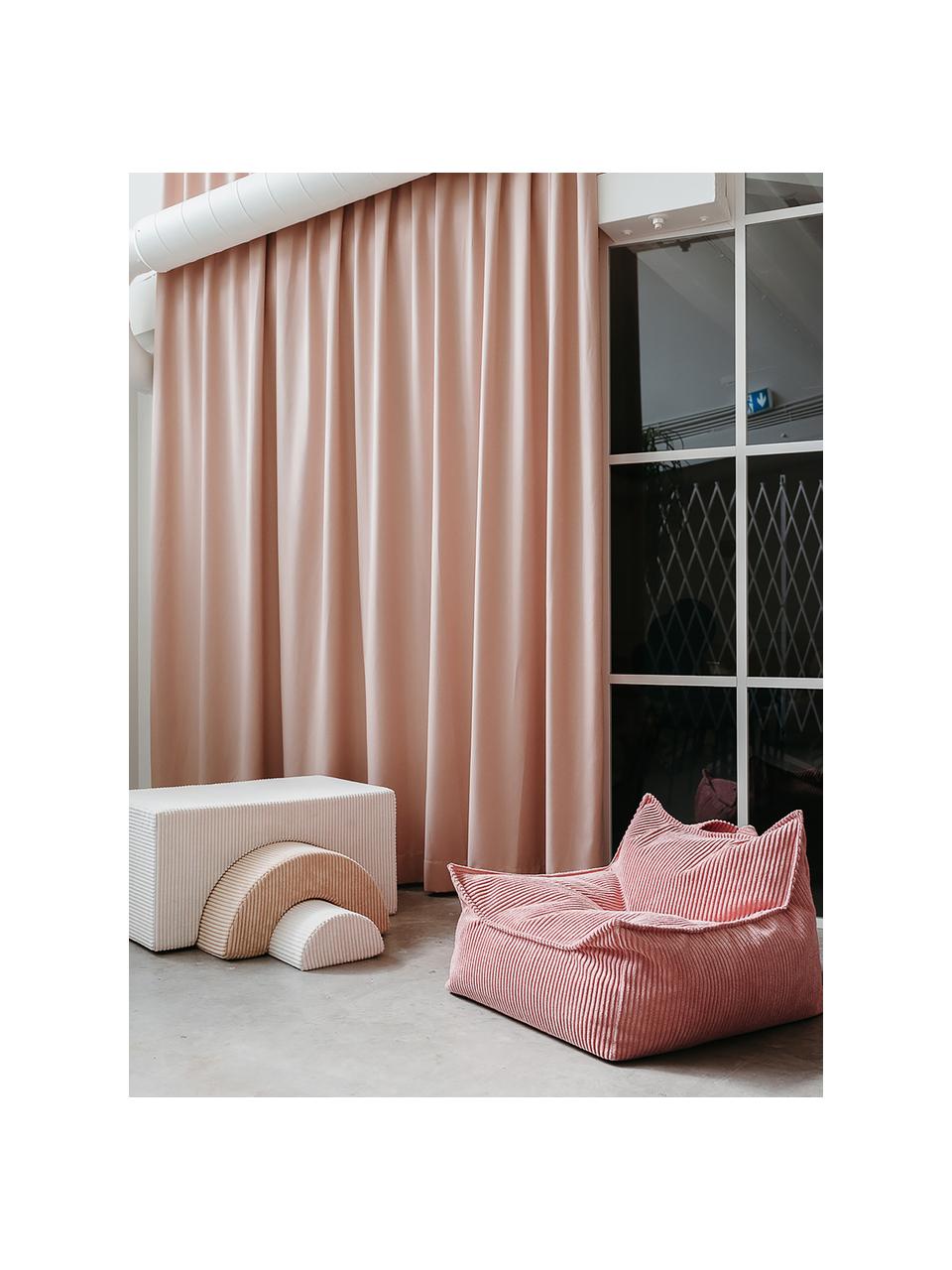 Pouf a sacco per bambini Sugar, Rivestimento: velluto a coste (100% pol, Interno: 100% fibra non tessuta, Velluto a coste rosa cipria, Larg. 70 x Prof. 80 cm