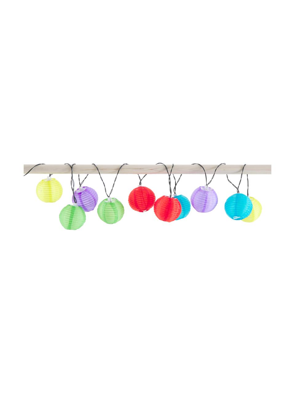 Ghirlanda a LED Lampion, 380 cm, 10 lampioni, Lanterne: materiale sintetico, Multicolore, Lung. 380 cm