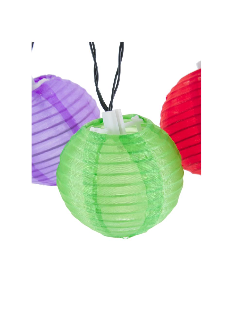 Ghirlanda a LED Lampion, 380 cm, 10 lampioni, Lanterne: materiale sintetico, Multicolore, Lung. 380 cm