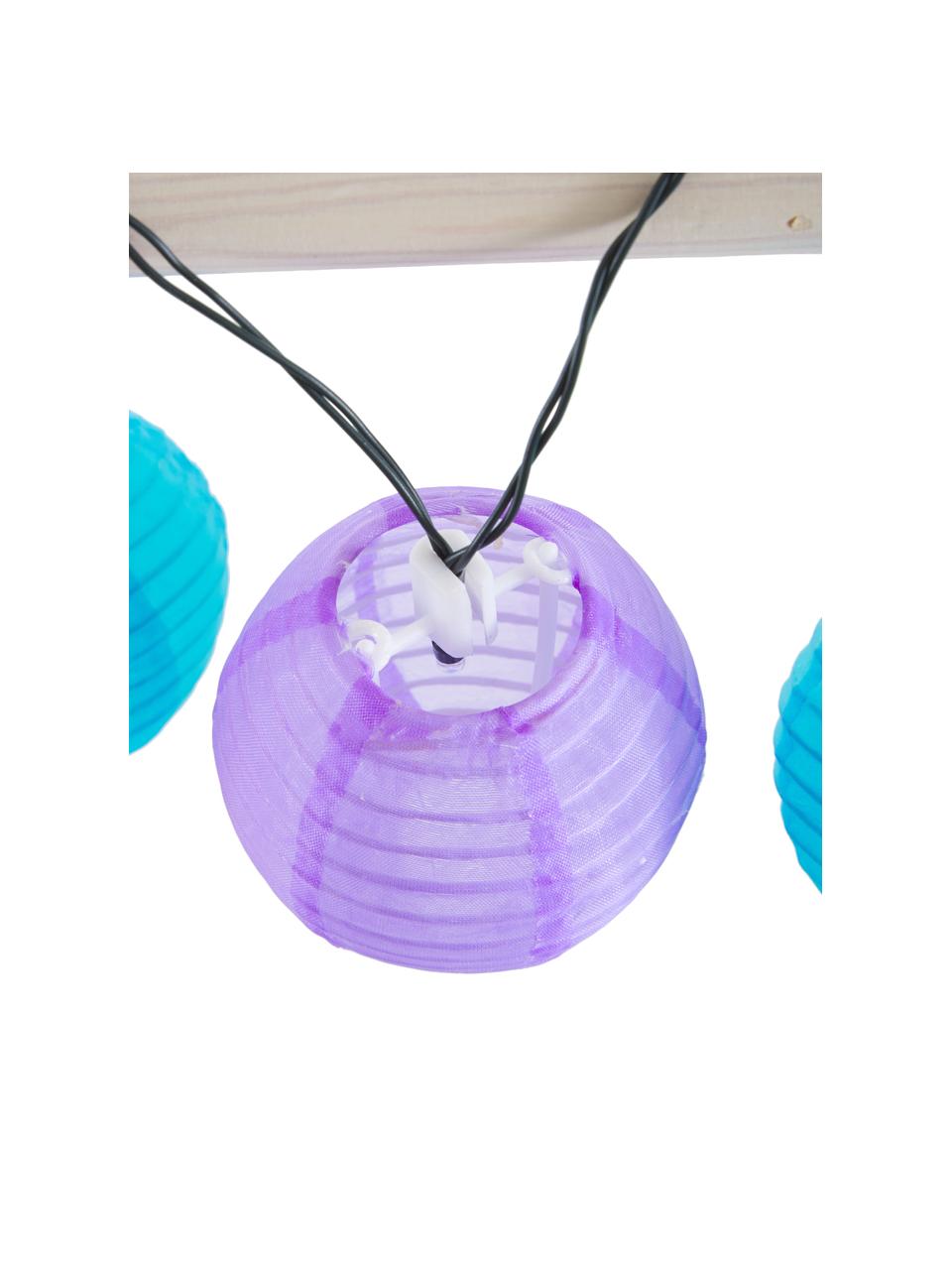 Ghirlanda a LED Lampion, 380 cm, 10 lampioni, Lanterne: materiale sintetico, Multicolore, Lung. 380 cm