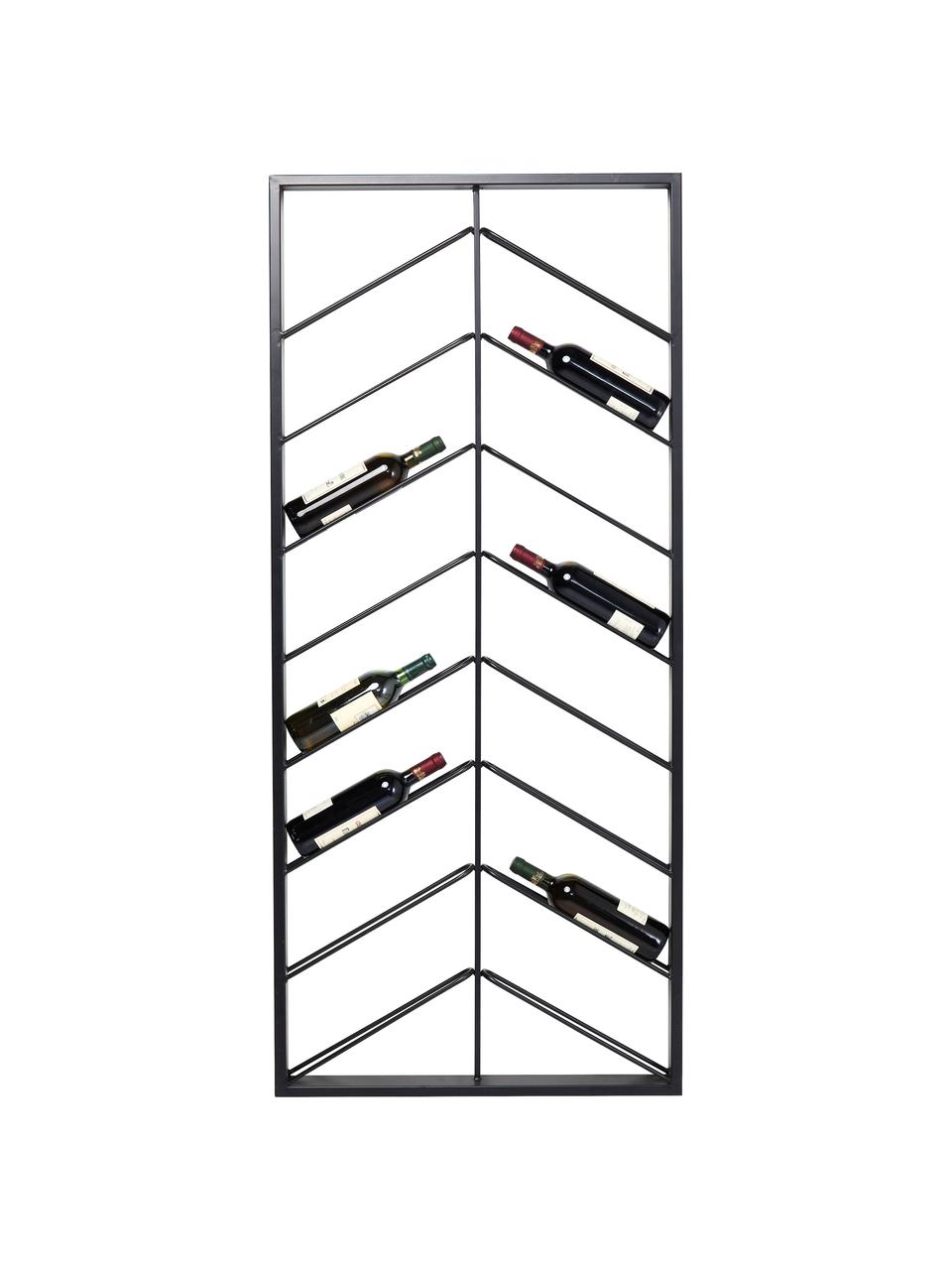 Portabottiglie pensile per 16 bottiglie Bistro, Acciaio verniciato a polvere, Nero, Larg. 70 x Alt. 160 cm