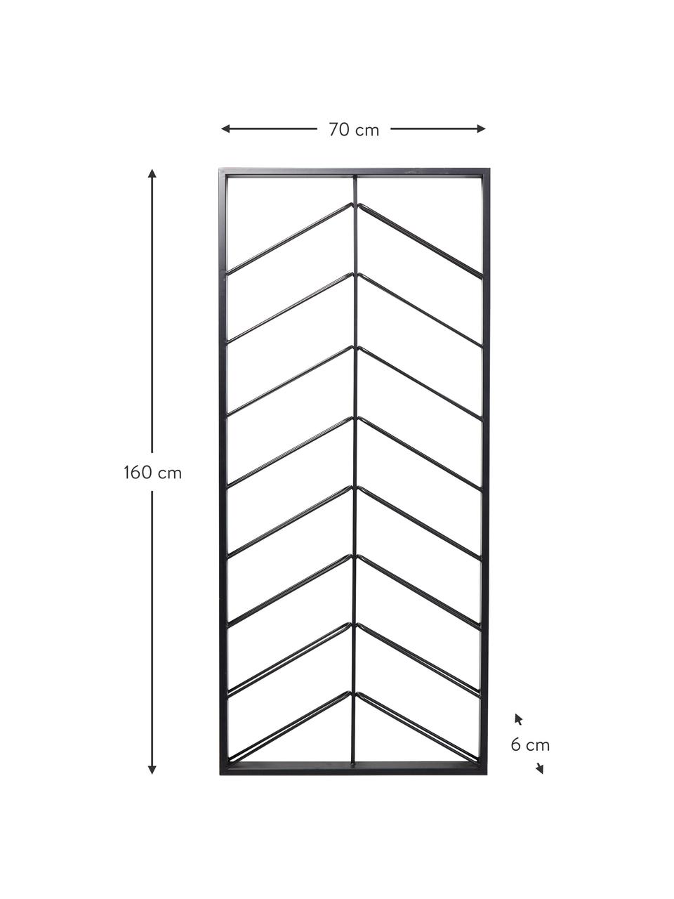 Portabottiglie pensile per 16 bottiglie Bistro, Acciaio verniciato a polvere, Nero, Larg. 70 x Alt. 160 cm