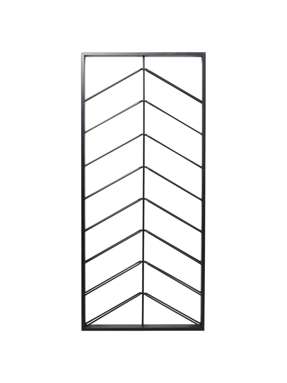 Portabottiglie pensile per 16 bottiglie Bistro, Acciaio verniciato a polvere, Nero, Larg. 70 x Alt. 160 cm