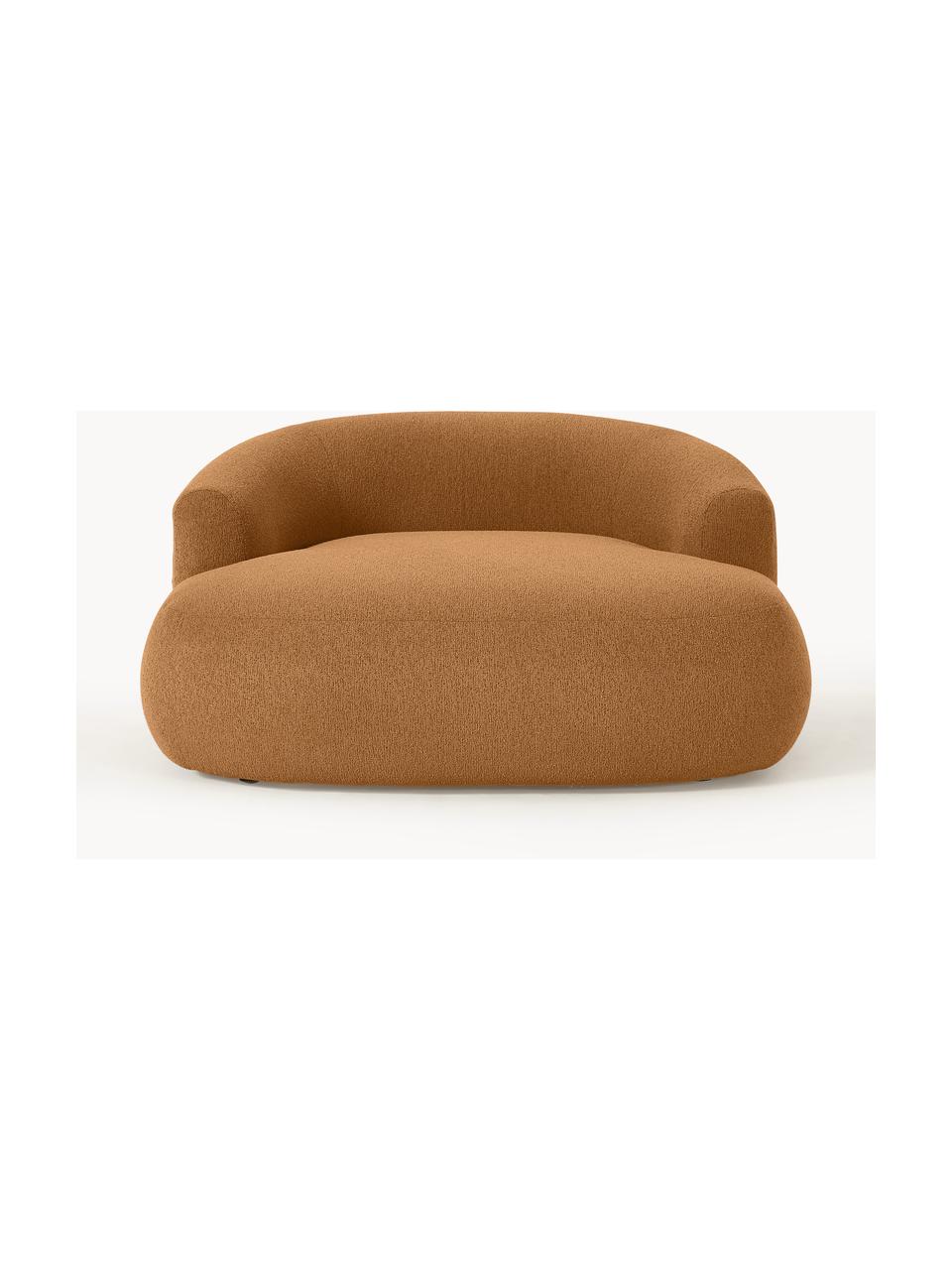 Sillón lounge en tejido bouclé Sofia, Tapizado: tejido bouclé (100% polié, Estructura: madera de abeto con certi, Patas: plástico, Bouclé marrón claro, An 140 x Al 140 cm