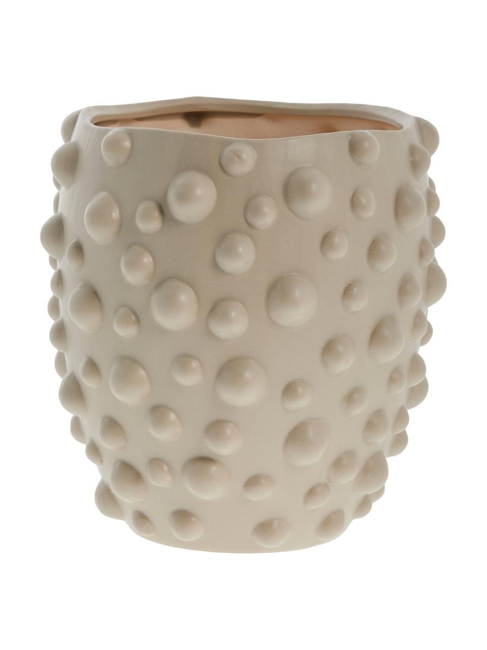 Osłonka na doniczkę z ceramiki Doelle, Ceramika, Beżowy, Ø 20 x W 20 cm