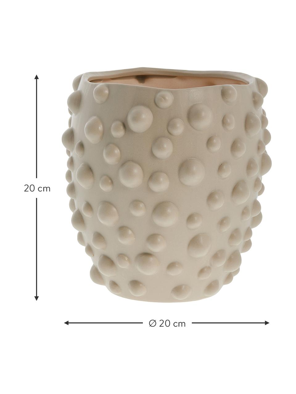 Cache-pot céramique Doelle, Céramique, Beige, Ø 20 x haut. 20 cm