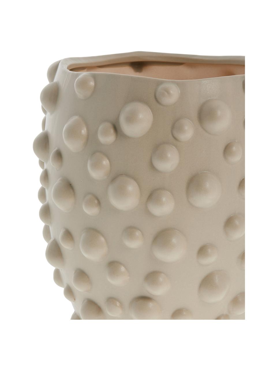 Cache-pot céramique Doelle, Céramique, Beige, Ø 20 x haut. 20 cm