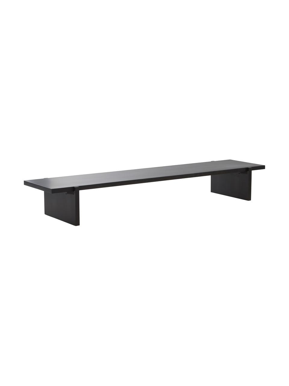 Mesa de centro de madera de roble Tottori, Madera de roble, Madera de roble pintado negro, An 180 x F 44 cm