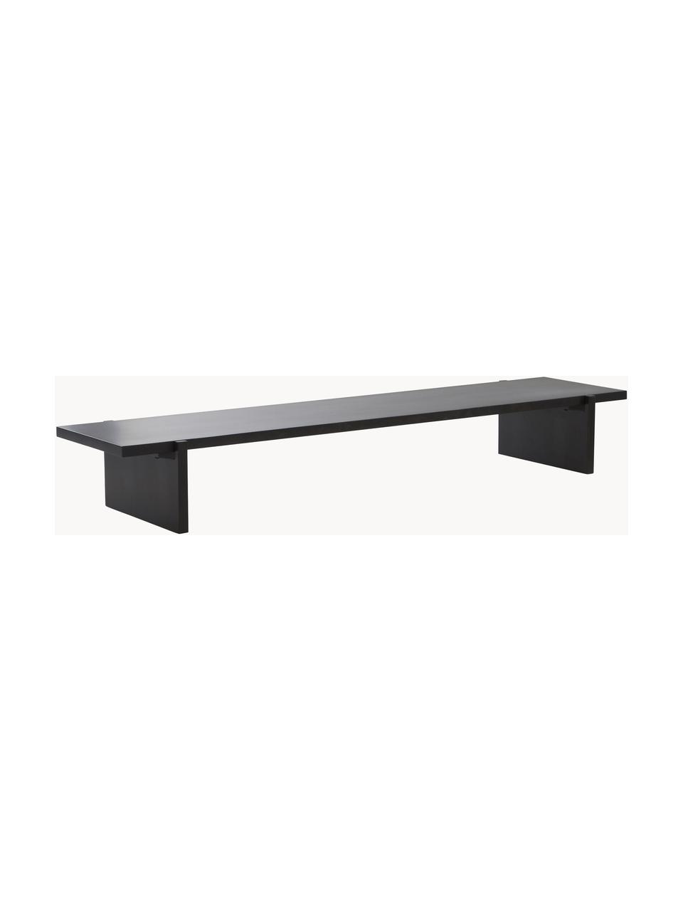 Mesa de centro de madera de roble Tottori, Madera de roble, Madera de roble pintado negro, An 180 x F 44 cm