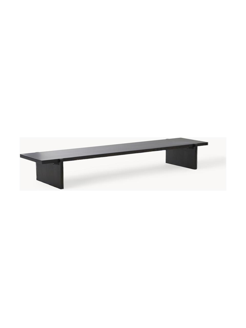 Mesa de centro de madera de roble Tottori, Madera de roble, Madera de roble pintado negro, An 180 x F 44 cm