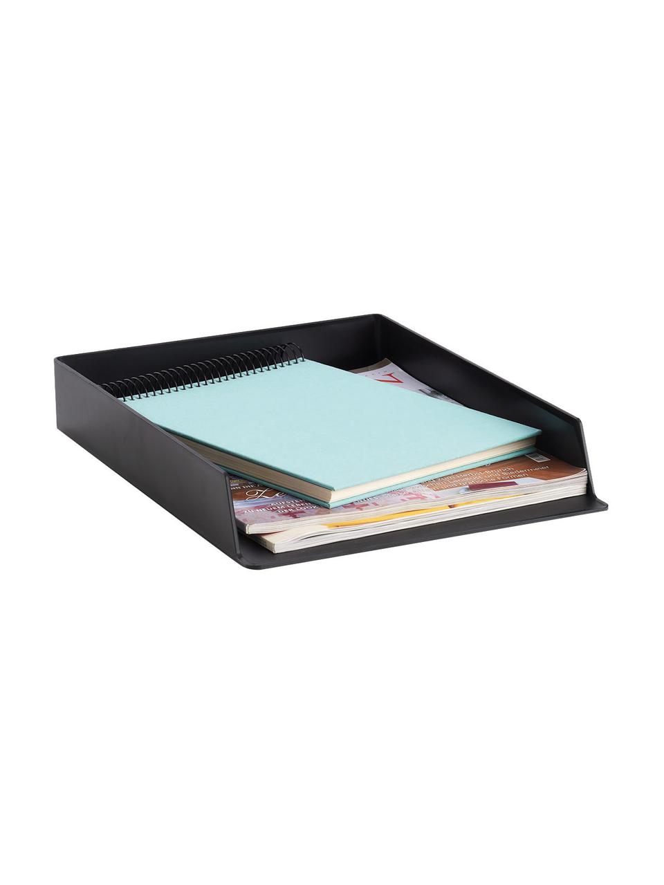 Organisateur de documents Ofelia, Plastique (ABS), Noir, larg. 24 x haut. 5 cm