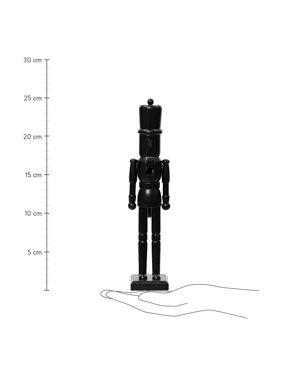 Figurine de Noël en forme de casse-noisette Nut, Bois de sapin, Noir, larg. 5 x haut. 25 cm