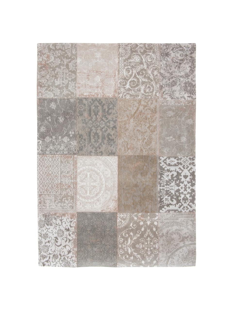 Tappeto con disegno patchwork Multi, Retro: Miscela di cotone, rivest, Beige, grigio, Larg. 200 x Lung. 280 cm (taglia L)