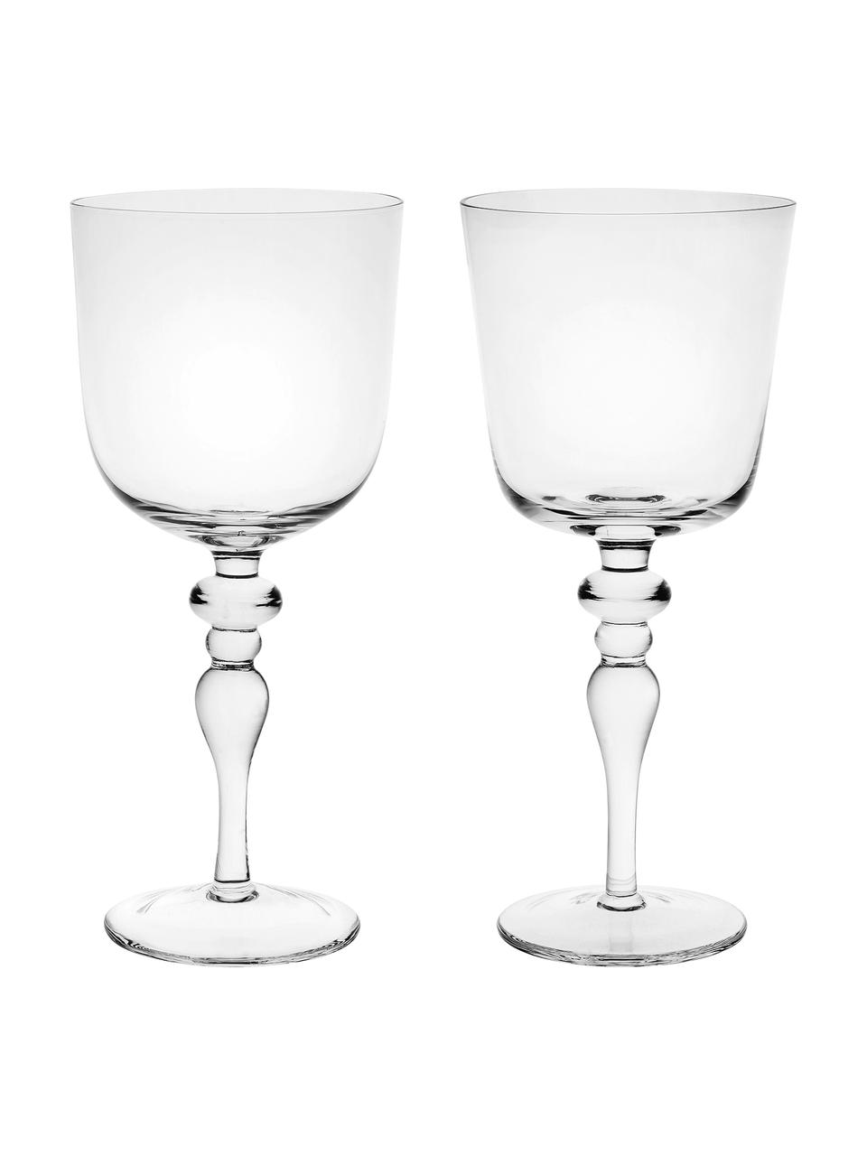 Copas de vino de vidrio soplado artesanalmente Desiguale, 6 uds., Vidrio soplado artesanalmente, Transparente, Ø 8 x Al 20 cm, 200 ml