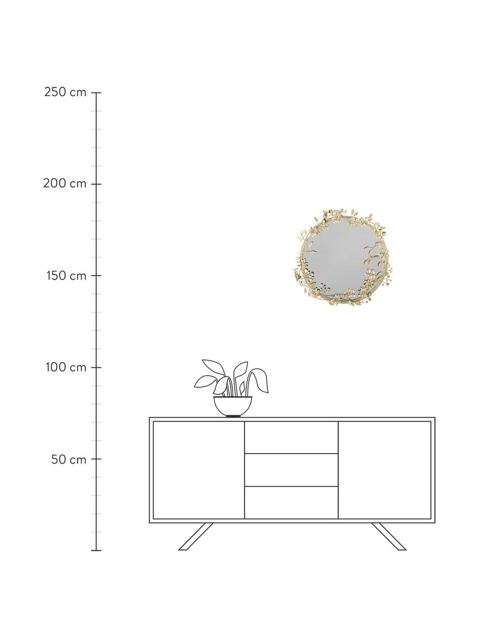 Espejo de pared Jenne, Parte trasera: tablero de fibras de dens, Espejo: cristal, Dorado, Ø 54 cm