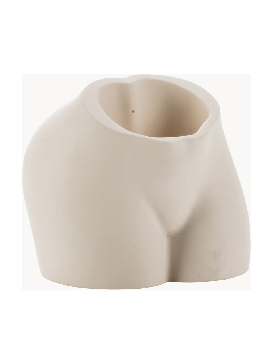 Handgefertigte Design-Vase Peachy, Jesmonite-Stein, Hellbeige, B 11 x H 10 cm