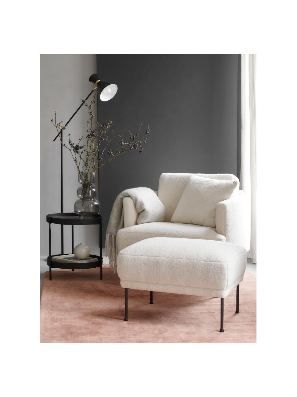 Liseuse rétro en métal Audrey, Noir, couleur laitonnée, larg. 90 x haut. 145 cm