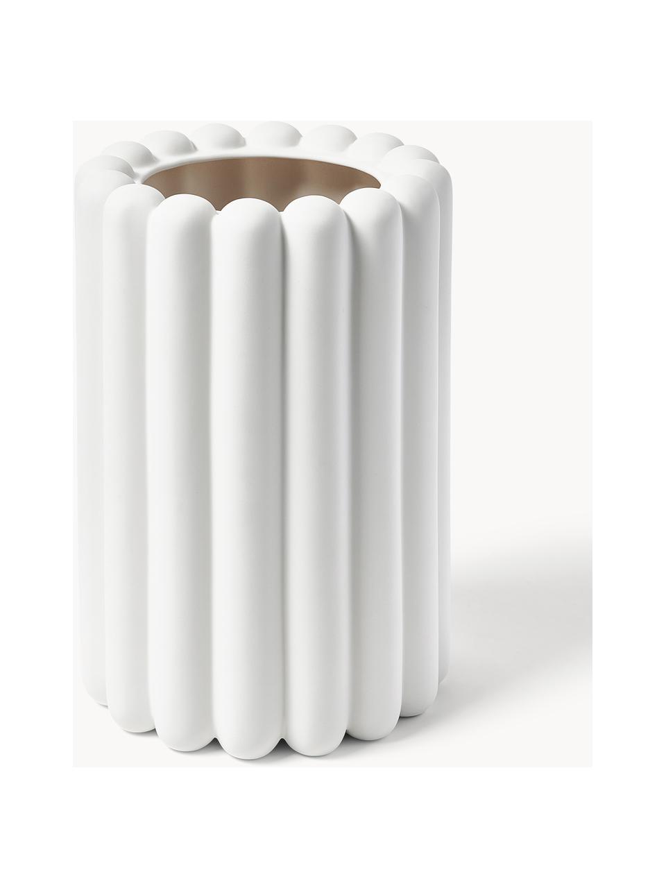 Portavaso Mist, alt. 27 cm, Ceramica, Bianco opaco, Ø 19 x Alt. 27 cm