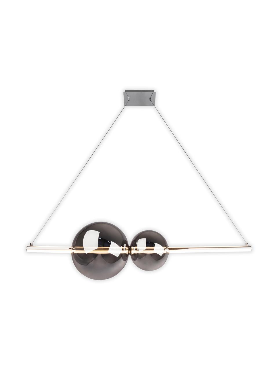Lámpara de techo grande LED Nova, Cable: acero, plástico, Plateado, gris, An 105 x Al 150 cm