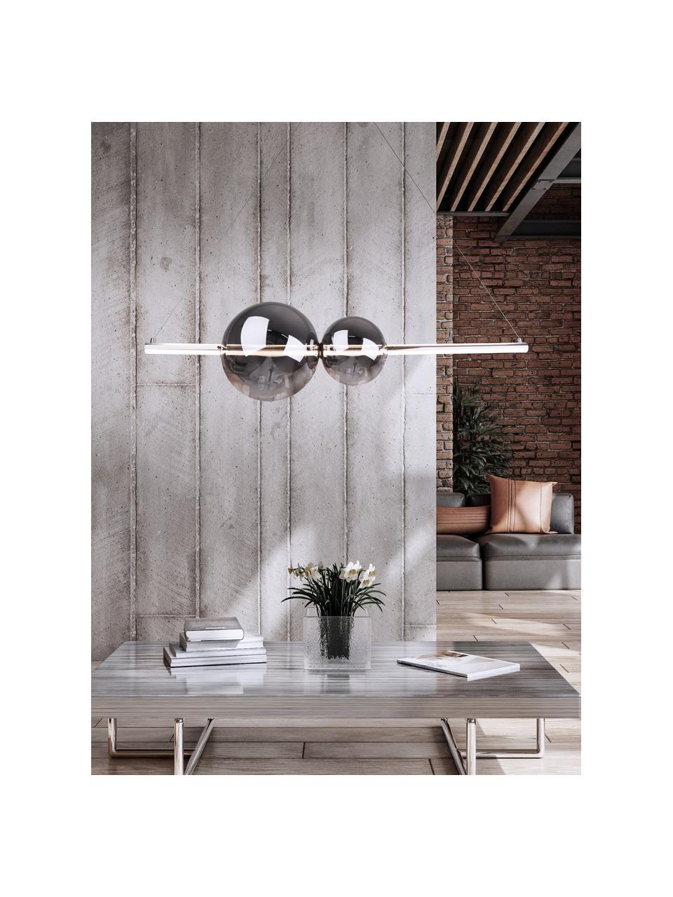 Lámpara de techo grande LED Nova, Cable: acero, plástico, Plateado, gris, An 105 x Al 150 cm
