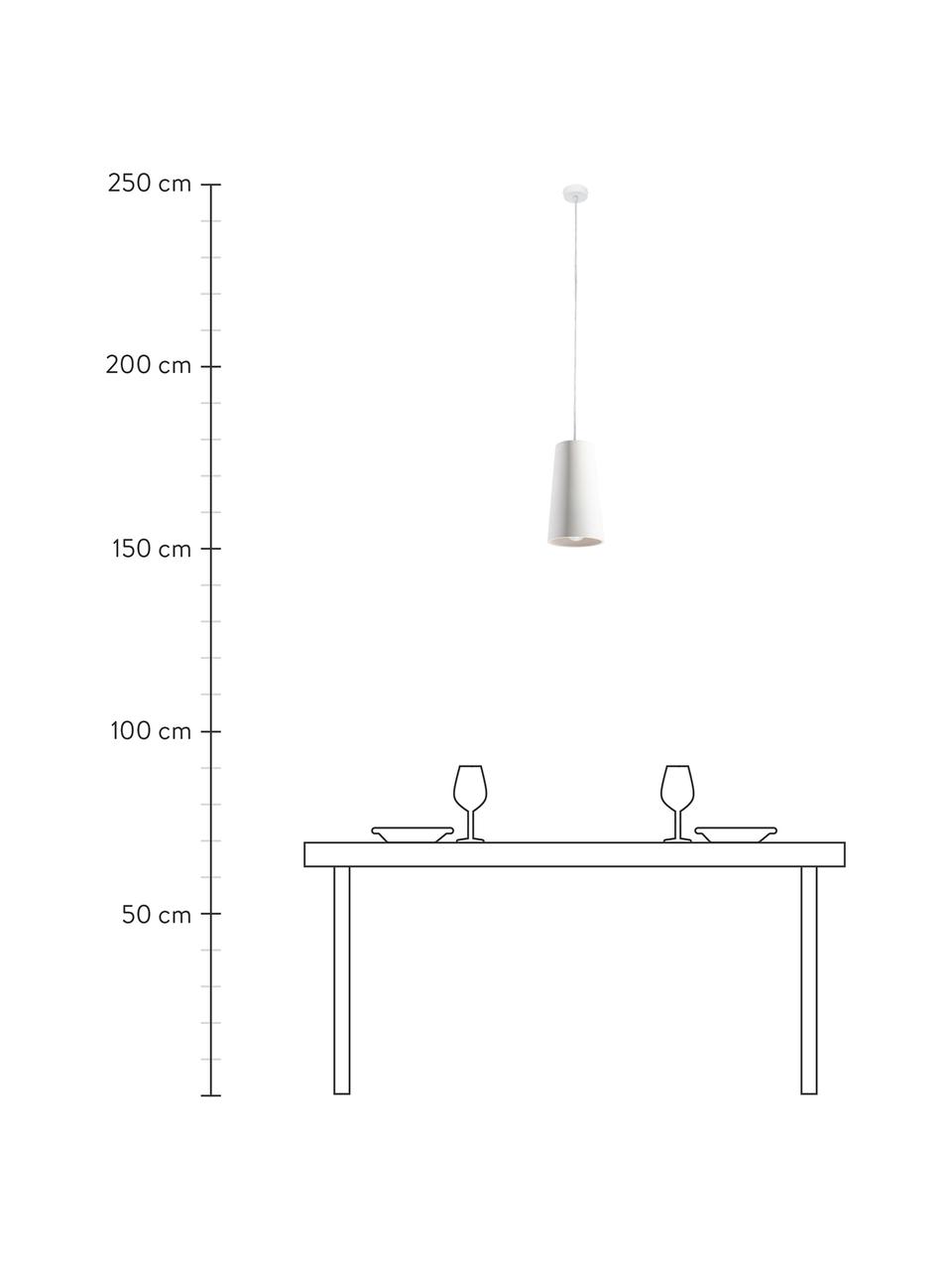 Petite suspension en céramique Armica, Blanc, Ø 16 x 28 cm