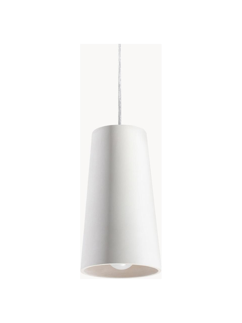 Kleine keramische hanglamp Armica, Lampenkap: keramiek, Wit, gebroken wit, Ø 16 x H 28 cm