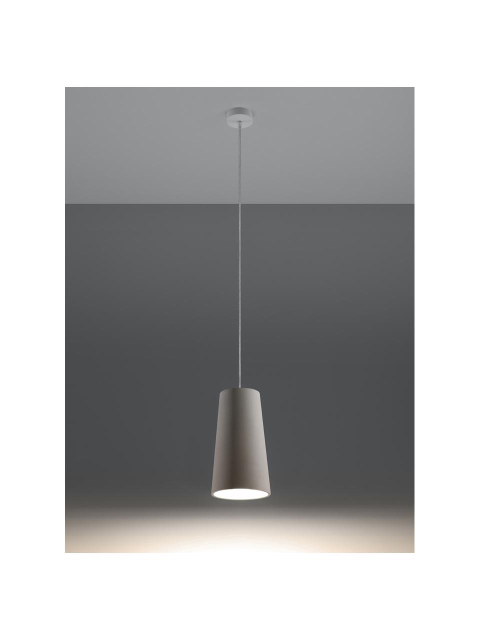 Kleine keramische hanglamp Armica, Lampenkap: keramiek, Wit, gebroken wit, Ø 16 x H 28 cm