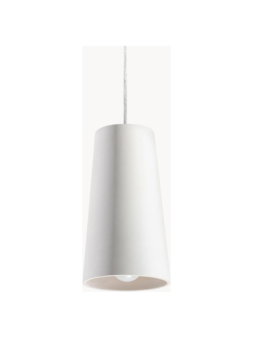 Lampa wisząca z ceramiki Armica, Biały, złamana biel, Ø 16 x W 28 cm