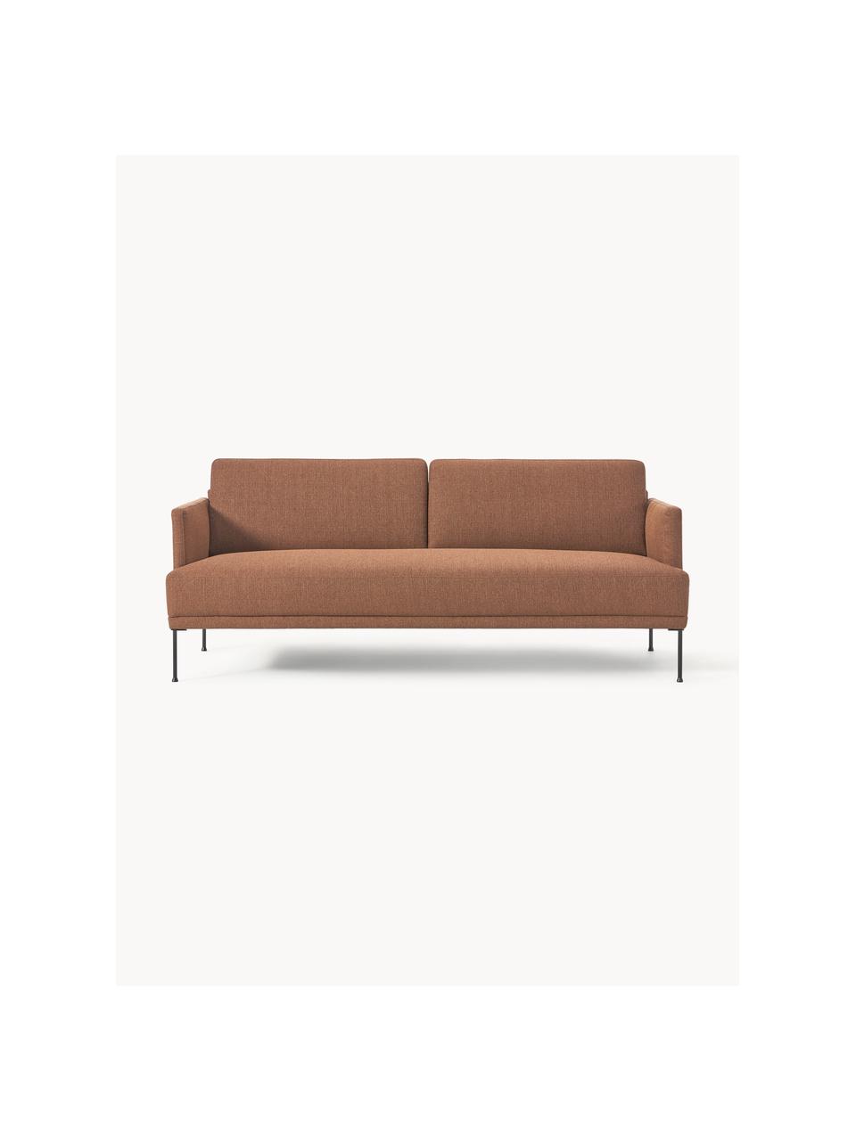 Sofa Fluente (3-Sitzer), Bezug: 100% Polyester 35.000 Sch, Gestell: Massives Kiefernholz, Füße: Metall, pulverbeschichtet, Webstoff Nougat, B 196 x T 85 cm