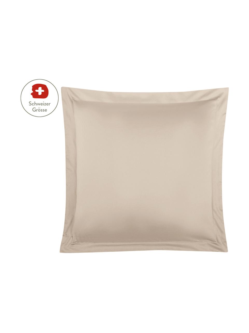 Baumwollsatin-Kissenbezug Premium in Taupe mit Stehsaum, 65 x 65 cm, Webart: Satin, leicht glänzend Fa, Taupe, B 65 x L 65 cm