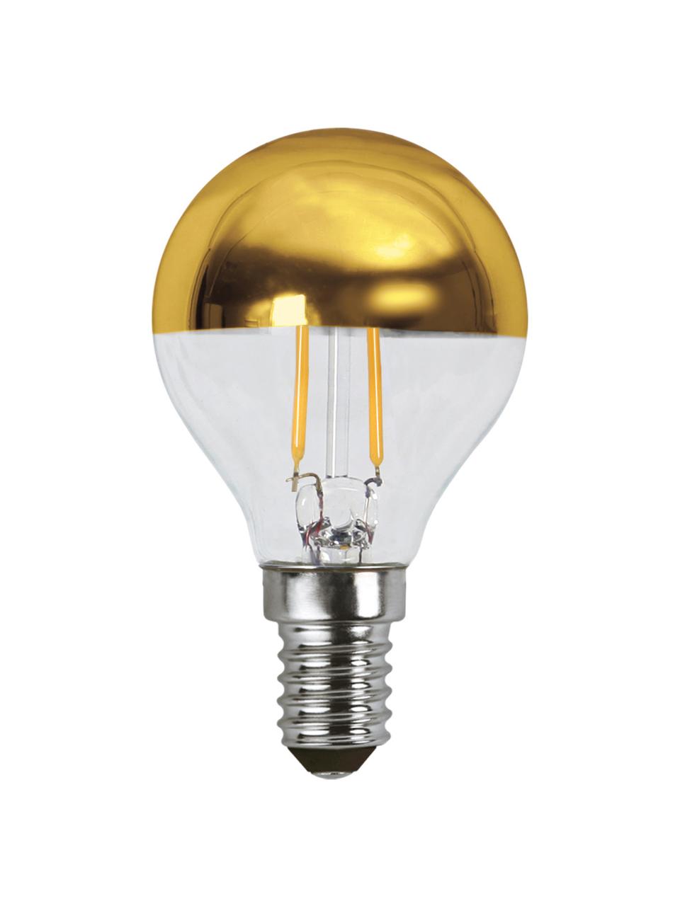 E14 Leuchtmittel, 180lm, warmweiß, 1 Stück, Leuchtmittelschirm: Glas, Leuchtmittelfassung: Aluminium, Goldfarben, Transparent, Ø 5 x H 8 cm