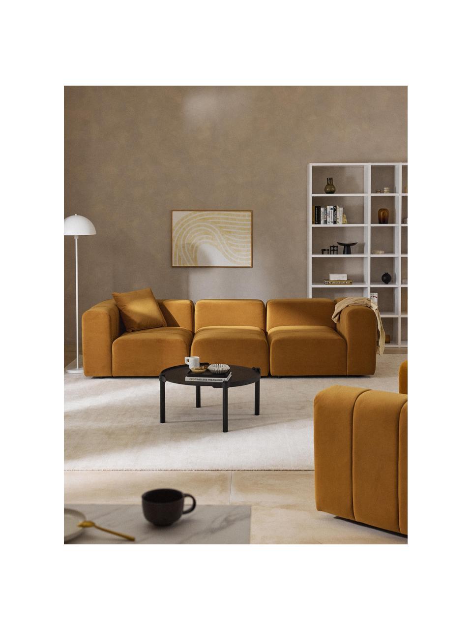 Modulares Samt-Sofa Lena (4-Sitzer), Bezug: Samt (100 % Polyester) De, Gestell: Buchenholz, Spanplatte, H, Samt Ocker, B 287 x T 106 cm