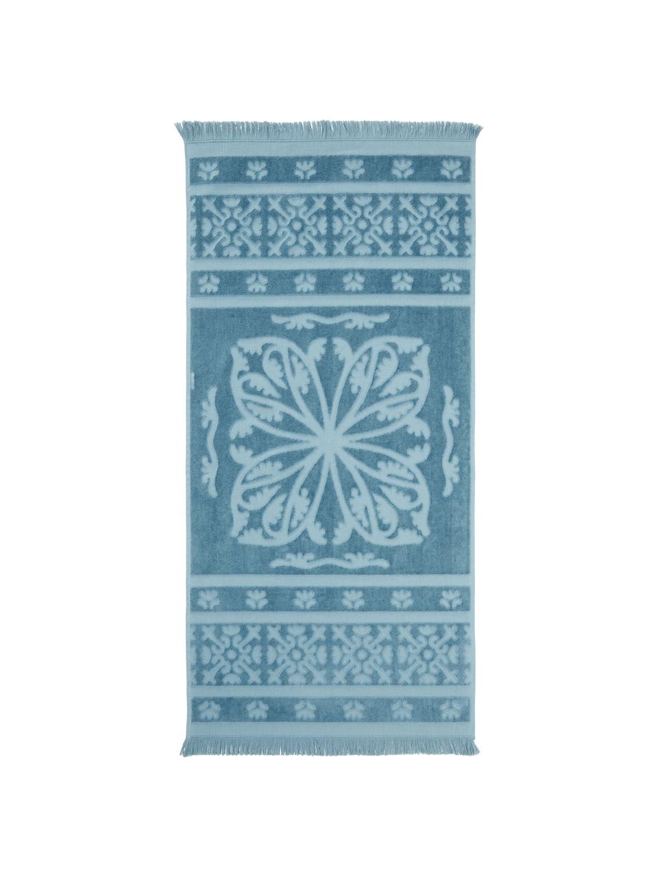 Handtuch Sumatra mit Hoch-Tief-Muster in verschiedenen Größen, Blau, Handtuch, B 50 x L 100 cm