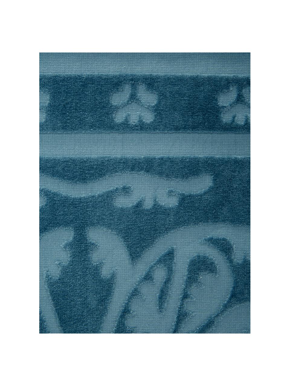 Handtuch Sumatra mit Hoch-Tief-Muster in verschiedenen Größen, Blau, Handtuch, B 50 x L 100 cm