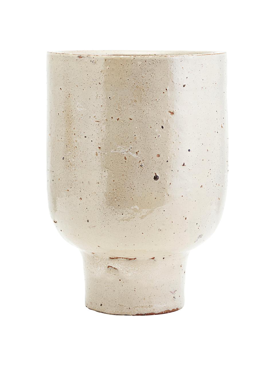 Macetero artesanal Artist, Arcilla esmaltada, Beige, Ø 22 x Al 32 cm