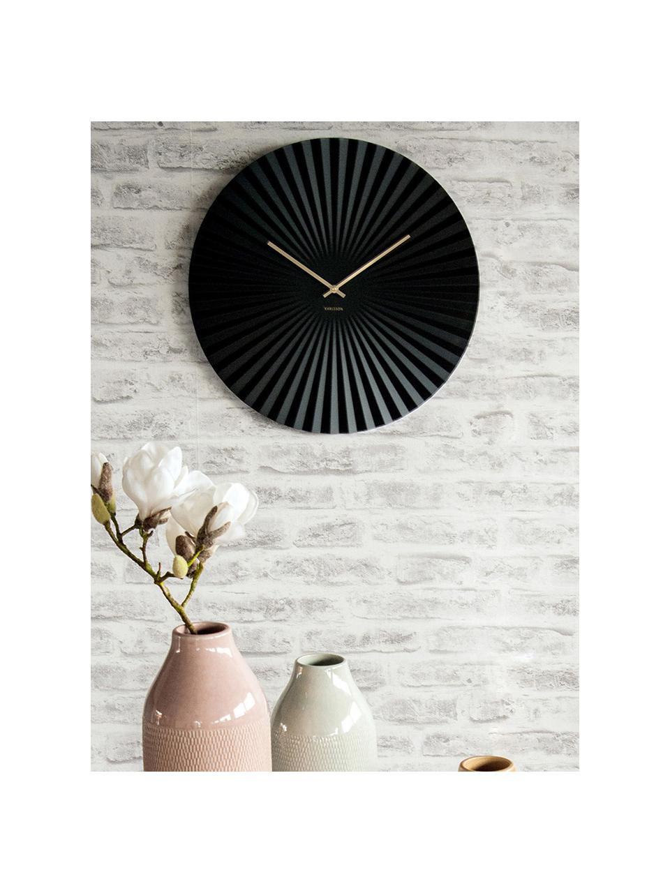 Nástenné hodiny Sensu, Čierna, Ø 40 cm