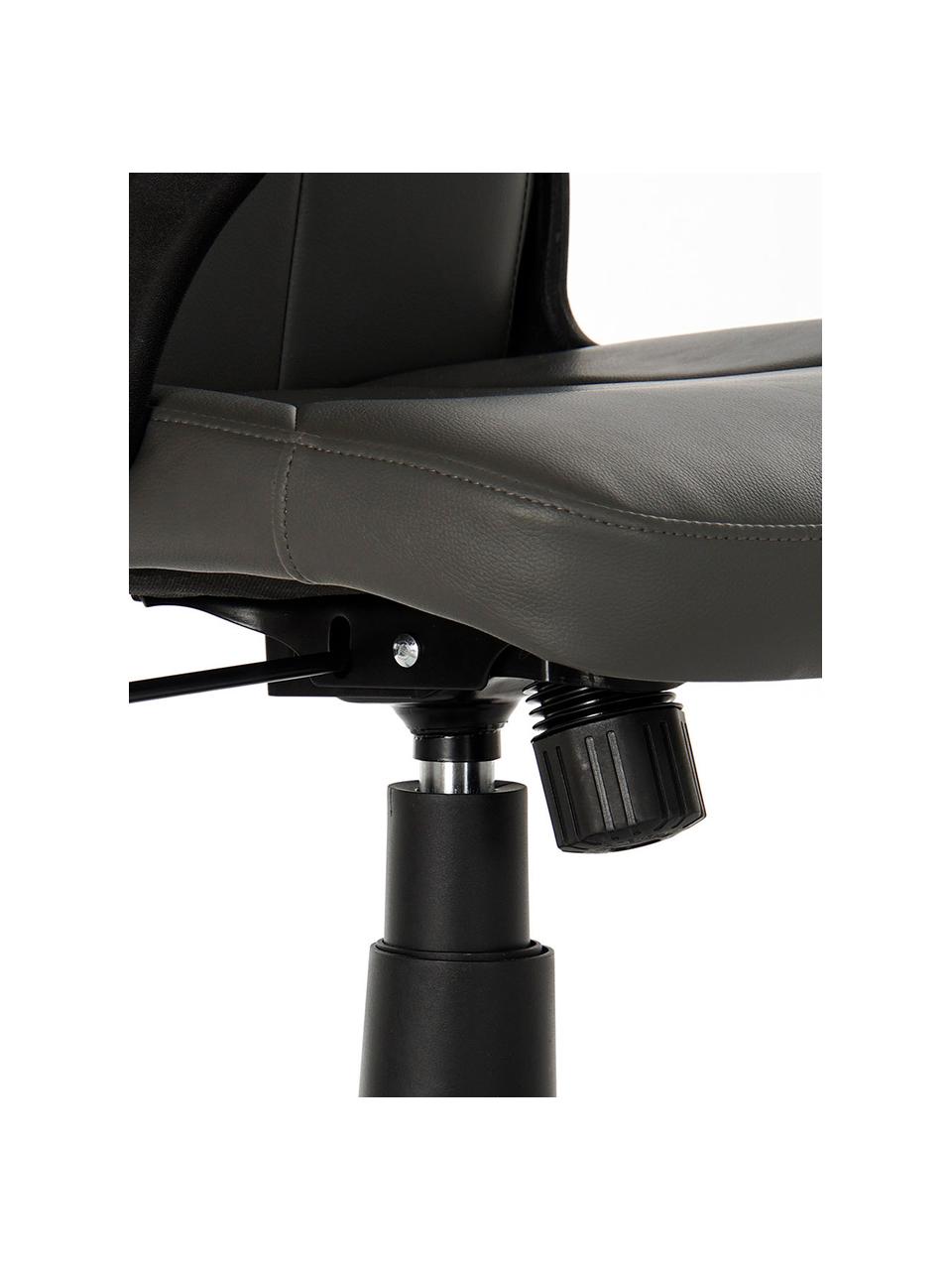 Krzesło biurowe Gino, obrotowe, Tapicerka: sztuczna skóra (poliureta, Nogi: metal powlekany, Antracytowy, S 61 x G 61 cm
