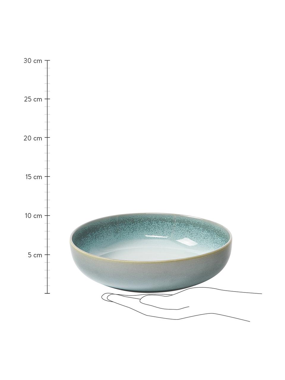 Piatto fondo Havana 4 pz, Gres smaltato, Tonalità blu, Ø 21 x Alt. 6 cm