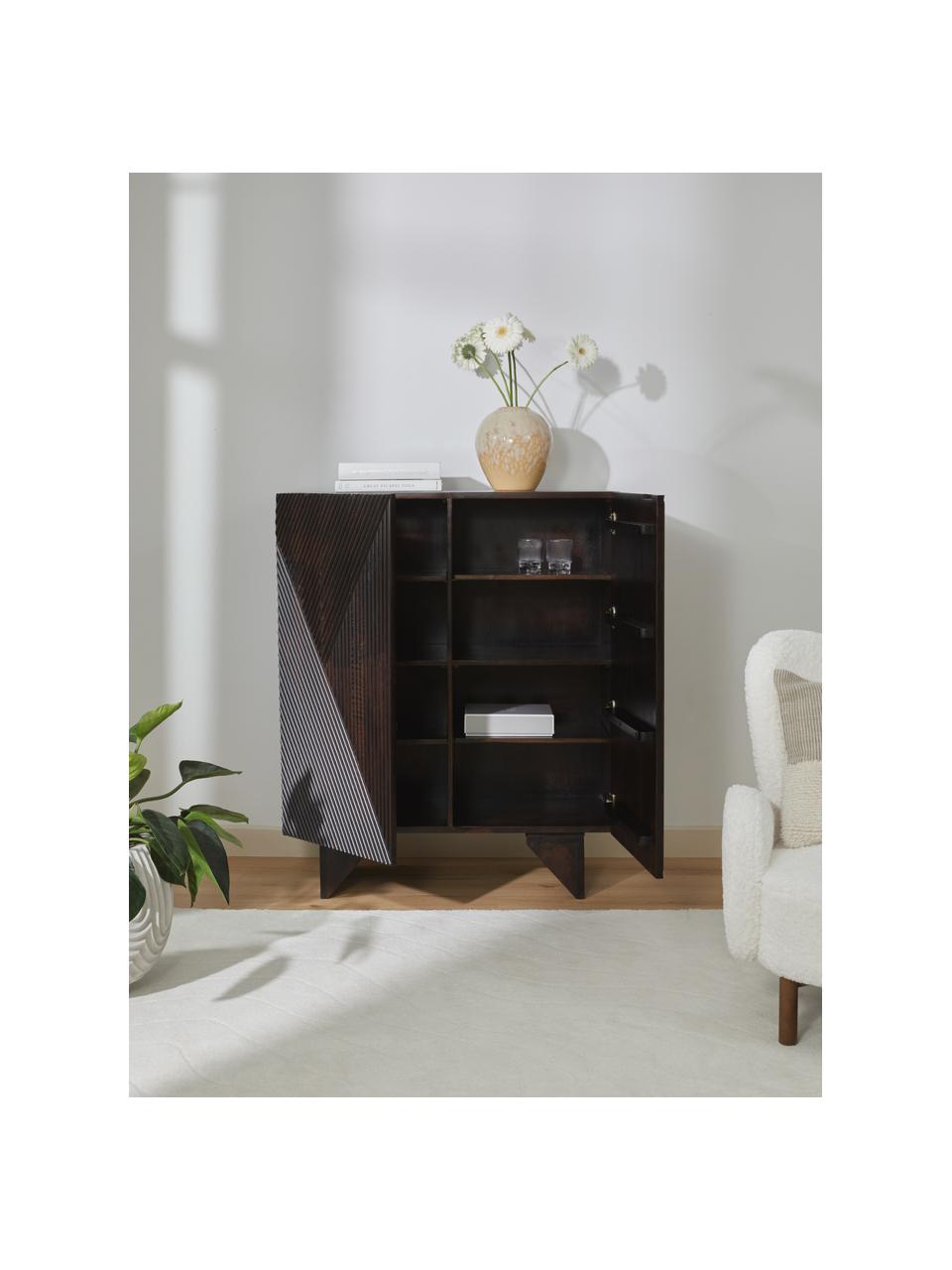Komoda z masívneho mangového dreva Louis, Mangové drevo, Š 100 x V 120 cm
