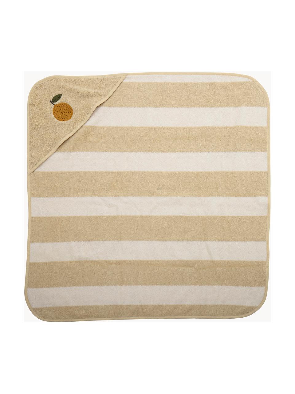 Baumwoll-Babyhandtuch Agnes, 90 % Baumwolle, 10 % Polyester, Hellbeige, Cremeweiß, B 78 x L 78 cm