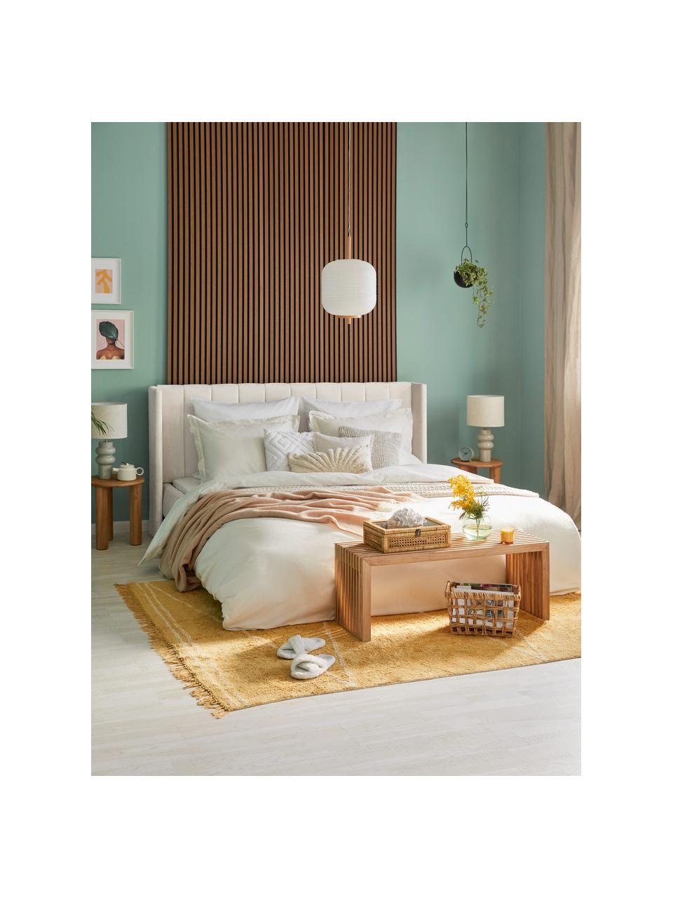 Zamatová čalúnená posteľ Dusk, Zamatová svetlobéžová, Š 160 x D 200 cm