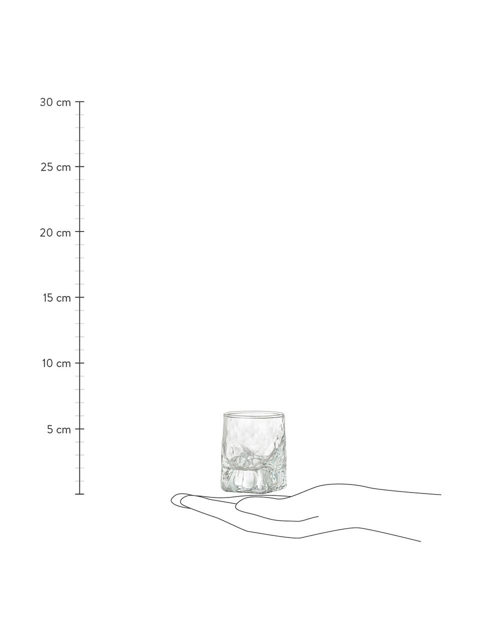 Štamperlíky s nerovným tvarom Zera, 6 ks, Sklo, Priehľadná, Ø 5 x V 6 cm, 70 ml