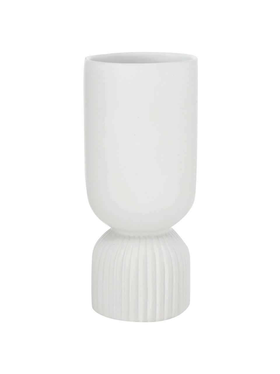 Komplet wazonów Gino, 2 elem., Kamionka, Biały, Ø 10 x W 23 cm