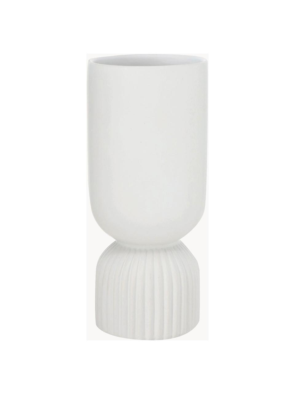 Lot de vases Gino, 2 élém., Grès cérame, Blanc, Ø 10 x haut. 23 cm