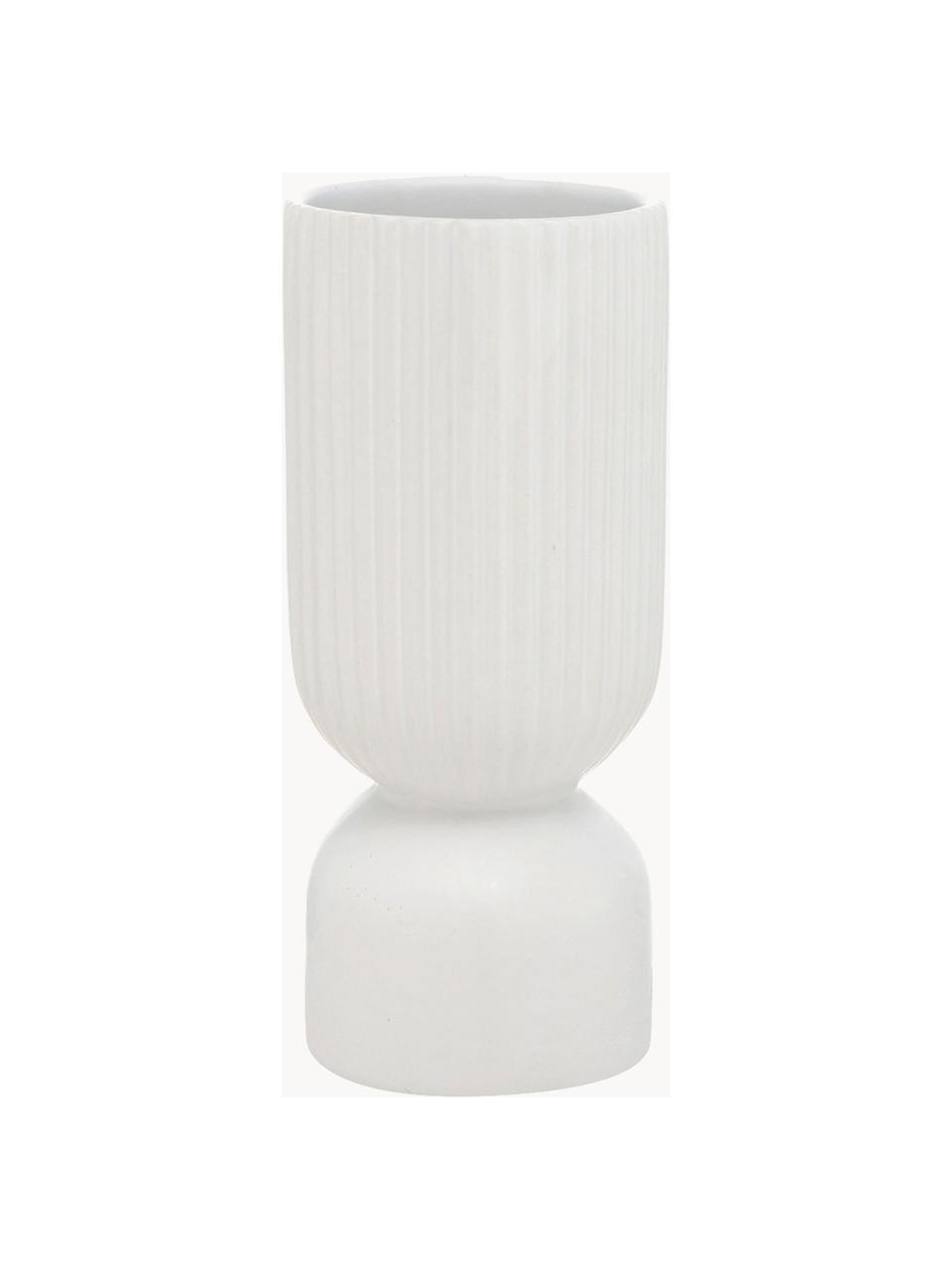 Lot de vases Gino, 2 élém., Grès cérame, Blanc, Ø 10 x haut. 23 cm