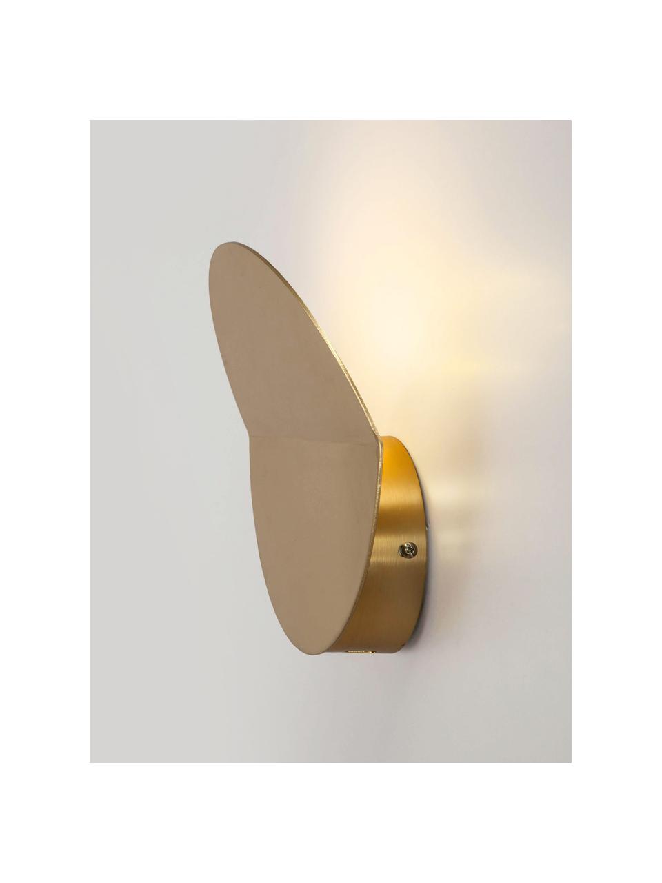Nástenná LED lampa Ring, Potiahnutý kov, Odtiene zlatej, Ø 20 x H 7 cm