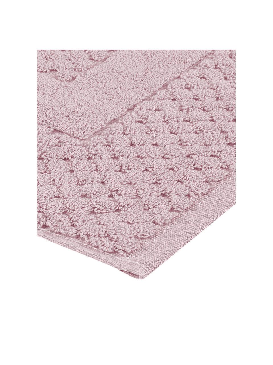 Alfombrilla de baño texturizada Katharina, Rosa palo, An 50 x L 70 cm