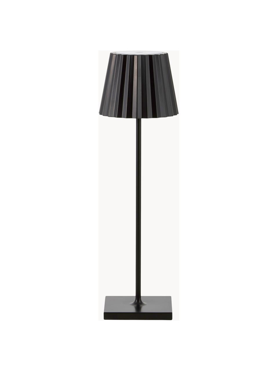 Lámpara de mesa LED regulable para exterior Trellia, portátil, Pantalla: aluminio pintado, Negro, Ø 12 x Al 38 cm