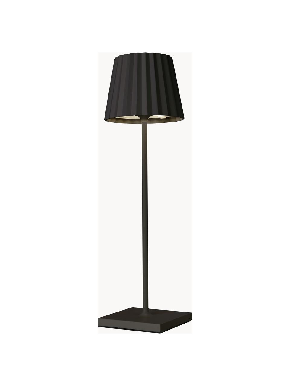 Lampada portatile da tavolo per esterni con luce regolabile Trellia, Paralume: alluminio verniciato, Nero, Ø 15 x Alt. 38 cm