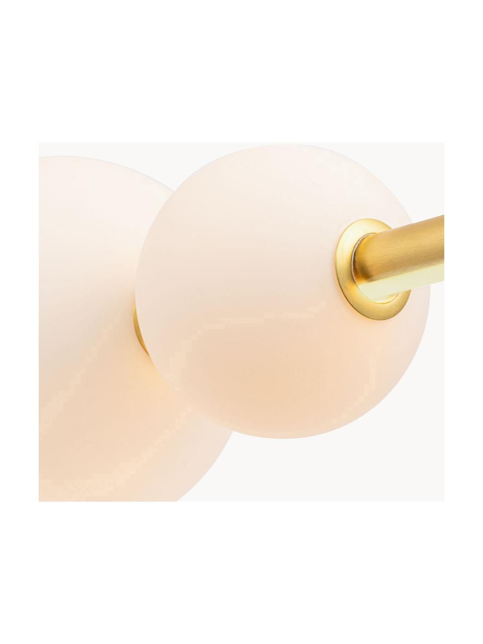 Grote LED hanglamp Freccia, Lampenkap: glas, Goudkleurig, wit, B 131 x H 22 cm